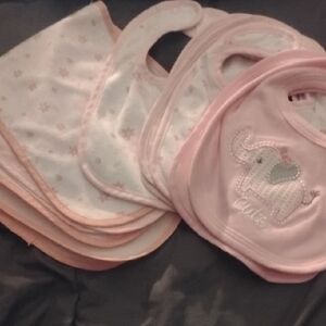 Halo Pink Elephant Baby Bib Collection